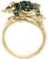 ფოტო #4 პროდუქტის EFFY® Tsavorite (3/4 ct. t.w.), White Diamond (1/6 ct. t.w.) & Black Diaond (1/20 ct. t.w.) Frog Ring in 14k Gold