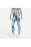 Фото #4 товара Dri-Fit One High-Waisted 7/8 All-Over Printed Training Mavi Kadın Tayt