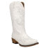 Roper Aster Embroidered Snip Toe Cowboy Womens White Casual Boots 09-021-0191-3