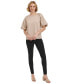 ფოტო #4 პროდუქტის Women's Mixed Media Puff Sleeve Top