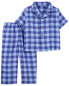 Фото #7 товара Toddler 2-Piece Gingham Coat Style Pajamas 5T