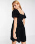 Фото #2 товара Bolongaro Trevor velvet mini smock dress in black