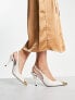 Фото #5 товара ASOS DESIGN Scandal toe cap slingback mid shoes in off white