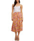 ფოტო #4 პროდუქტის Printed Tiered Midi Skirt Multi Tropical Print