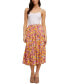 ფოტო #2 პროდუქტის Printed Tiered Midi Skirt Multi Tropical Print