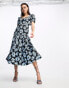 Фото #1 товара Whistles daisy print poplin maxi dress in light blue