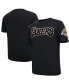 ფოტო #4 პროდუქტის Men's Black Los Angeles Lakers Chenille T-shirt