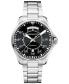 Фото #1 товара Наручные часы American Exchange Men's Black Faux Leather Strap Watch 50mm Gift Set.