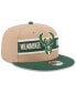 Men's Tan/Hunter Green Milwaukee Bucks 2024 NBA Draft 9FIFTY Snapback Hat