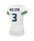 Фото #3 товара Women's Russell Wilson White Distressed Seattle Seahawks Fashion Player Name and Number V-Neck T-shirt