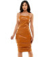 ფოტო #1 პროდუქტის Women's Ruched Midi Faux Leather Dress