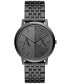Men's Quartz Two Hand Black Stainless Steel Watch 40mm