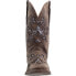 Roper Kennedy Glitter Tooled Inlay Square Toe Cowboy Womens Brown Casual Boots