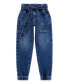 Фото #1 товара Big Girls Tie Belt Paper Bag Waist Denim Cargo Jeans