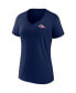 ფოტო #3 პროდუქტის Women's Navy Denver Broncos Team Mother's Day V-Neck T-shirt