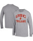Фото #1 товара Men's Heather Gray USC Trojans High Motor Long Sleeve T-shirt