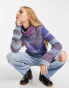 Фото #3 товара Free People – Flauschiger, gestreifter Rollkragenpullover in Lila