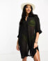 Threadbare beach shirt dress in black