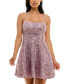 ფოტო #1 პროდუქტის Juniors' Sequined Lace Fit & Flare Dress