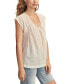 ფოტო #3 პროდუქტის Women's Striped Ruched Tie-Front Top