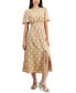 Фото #1 товара Juniors' Polka-Dot Cutout-Back Smocked-Waist Dress