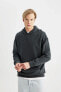 Фото #3 товара Comfort Fit Kapüşonlu Basic Sweatshirt B4446ax24sp