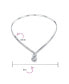 ფოტო #3 პროდუქტის Geometric Choker V Shape Interlocking Balls Collar Statement Necklace For Women .925 Silver Sterling