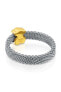 Steel ring with a golden teddy bear Mesh 10002144 52 mm - фото #3