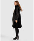 ფოტო #2 პროდუქტის Women's Back To Black Oversized Leather Panelled Coat