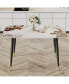 Фото #9 товара Patterned Sintered Stone Dining Table - 50"x30"x30"