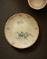 Floral stoneware dessert plate