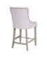 Фото #30 товара 24" Linen Tufted Buttons Upholstered Wingback Counter Stool (Set of 3)