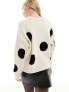 Фото #5 товара Stradivarius oversized jumper in spot print