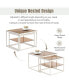 Adjustable 2-Tier Coffee Table Set with Glass Top & Metal Frame