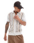 Фото #1 товара Ben Sherman stripe button through polo in off white