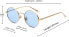 Inlefen Unisex Sunglasses, Round Retro Vintage Style Sunglasses with Coloured Metal Frame