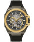 ფოტო #1 პროდუქტის Men's Marc Anthony Automatic Chronograph Maquina Black Silicone Strap Watch 46mm