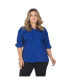 Фото #1 товара Plus Size Button-Down Roll-Up Sleeves Shirt