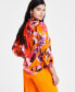 ფოტო #2 პროდუქტის Women's Floral 3/4-Sleeve Top, Created for Macy's