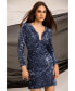 Фото #5 товара Платье мини из вельвета с пайетками Donna Morgan - женское