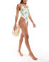 Фото #3 товара ASOS DESIGN Sorrento square neck swimsuit with knot detail in multi