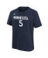 ფოტო #2 პროდუქტის Big Boys and Girls Anthony Edwards Navy Minnesota Timberwolves Icon Name Number T-Shirt