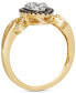 Nude Diamond & Chocolate Diamond Pear Halo Ring (1/2 ct. t.w.) in 14k Two-Tone Gold