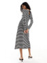 Фото #5 товара Vero Moda crochet maxi dress in mono stripe