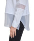 Фото #4 товара Women's Mixed Media Button-Front Shirt