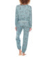 ფოტო #2 პროდუქტის Women's Printed Brushed Jersey Lounge Set