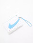 Nike Icon Blazer large wristlet bag in white and university blue