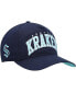 Фото #1 товара Men's Deep Sea Blue Seattle Kraken Block Arch Hitch Snapback Hat