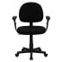 Фото #3 товара Mid-Back Black Fabric Swivel Task Chair With Adjustable Arms