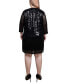 Фото #2 товара Plus Size Sequined Bolero Jacket and Dress, 2 Piece Set